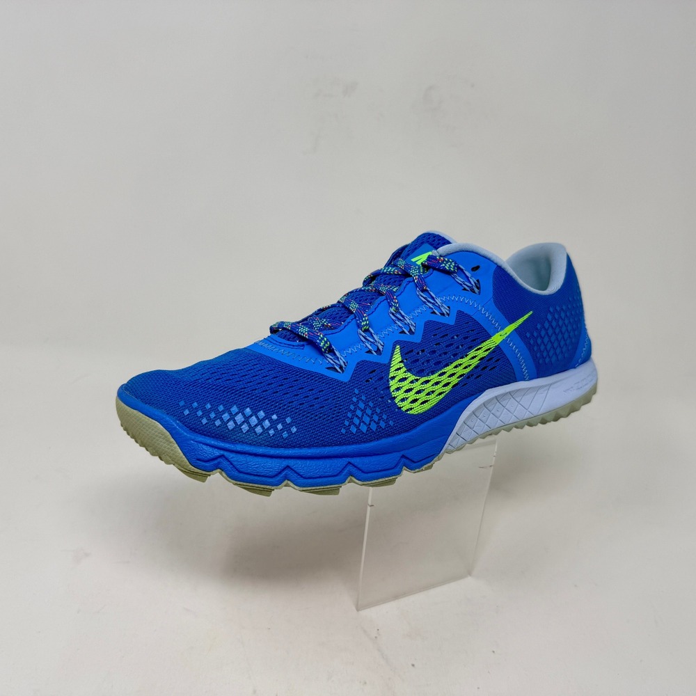 Nike Zoom Terra Kiger 1 Blue Lime Green Trail Running Shoes 599119-434 Womens 10